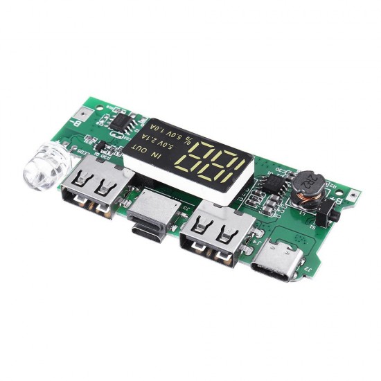 Dual USB 5V 2.1A Micro Type-C for DIY Power Bank 18650 Charger Board with LED Overcharge Overdischarge Short Circuit Protection