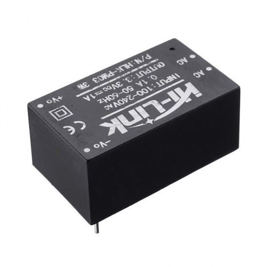 HLK-PM03 AC 100-240V to DC 3.3V 3W AC-DC Isolated Switching Power Supply Module Power Step Down Buck Regulator HLK-PM03 AC 100-240V to DC 3.3V 3W AC-DC Isolated Switching Power Supply Module Power Step Down Buck Regulator
