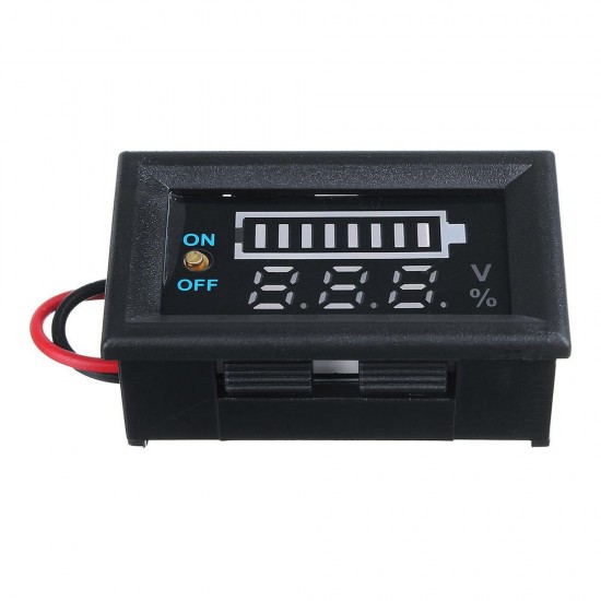Power + Voltage Dual Display 3S Lithium Battery Detection Board Support 12V Car Battery Power Display with Switch Battery Indicator