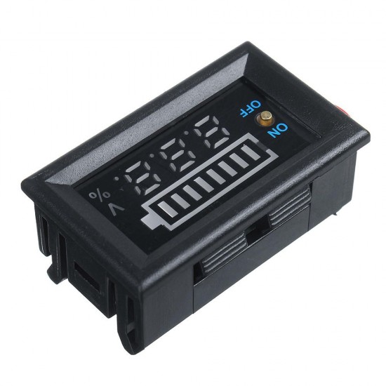 Power + Voltage Dual Display 3S Lithium Battery Detection Board Support 12V Car Battery Power Display with Switch Battery Indicator