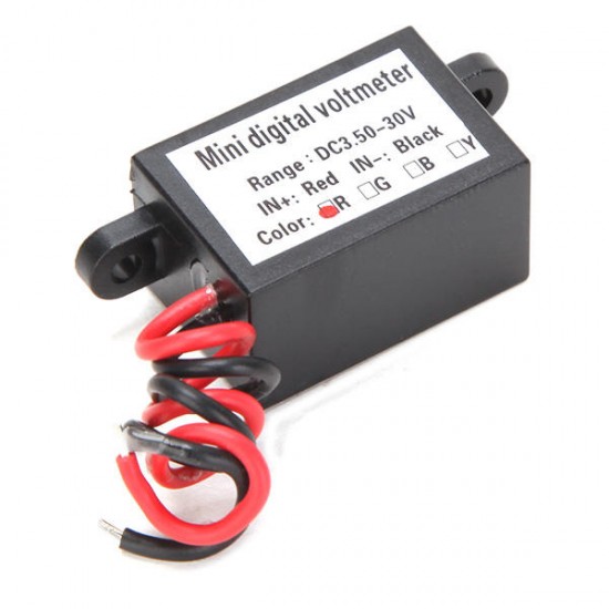 0.28 Inch Mini Waterproof Volt Meterr 3.5-30V Digital Voltage Tester Meter