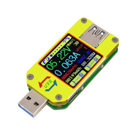 UM34 USB 3.0 Type-C DC Voltmeter Ammeter Voltage Current Meter Battery Charge Measure Cable Resistance Tester With LD25 Electronic Load