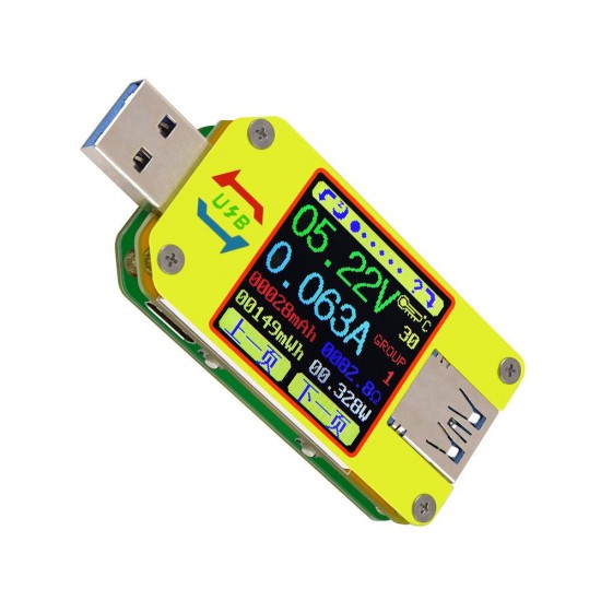UM34/UM34C For APP USB 3.0 Type-C DC Voltmeter Ammeter Voltage Current Meter Battery Charge Measure Cable Resistance Tester UM34/UM34C For APP USB 3.0 Type-C DC Voltmeter Ammeter Voltage Current Meter Battery Charge Measure Cable Resistance Tester