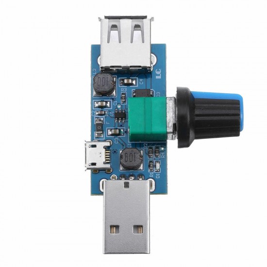 USB Mini Adjustable Speed Fan Module Wind Speed Governor Computer Cooling Mute