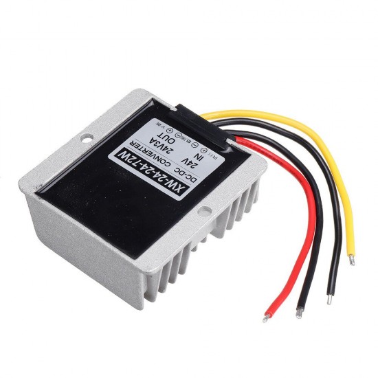 Waterproof 18-36V to 24V 3A Buck Regulator 24V 72W Automatic Step up and Step Down Module Power Supply Module Converter for Car Power