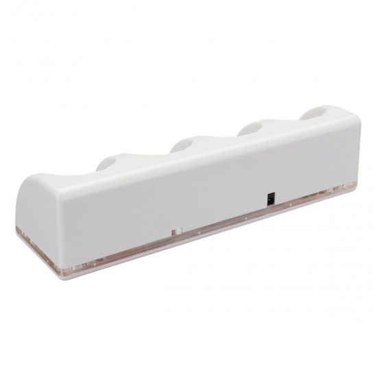 White Charger Dock Station for Wii Remote Controller + 4 x Rechargeable Battery
