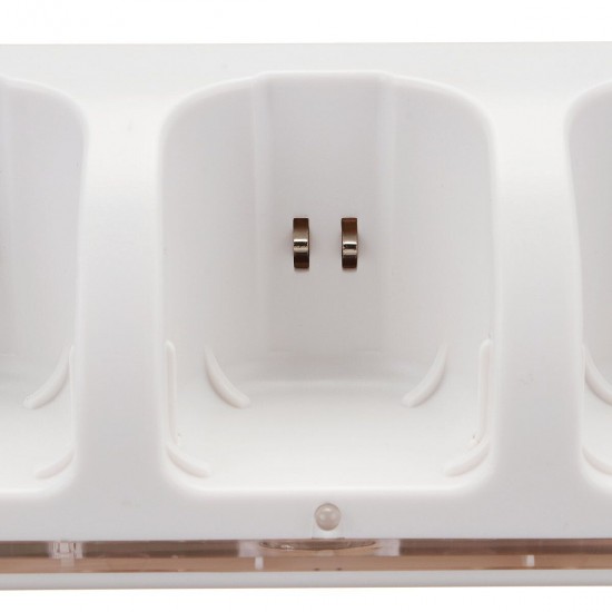 White Charger Dock Station for Wii Remote Controller + 4 x Rechargeable Battery