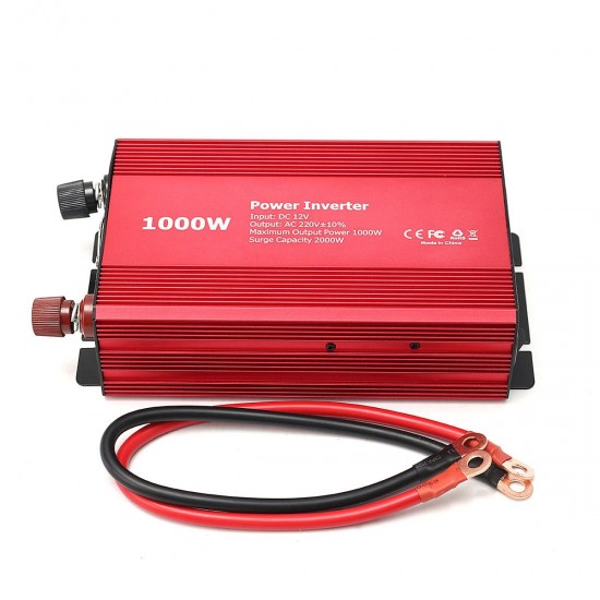 1000W Car Auto Power Inverter 12V DC to 220V AC Charger Supply Converter Adapter 1000W Car Auto Power Inverter 12V DC to 220V AC Charger Supply Converter Adapter