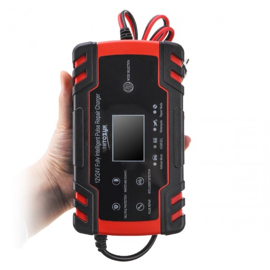 12/24V 8A/4A Multi-function Touch Screen Repair LCD Battery Charger For Car Motorcycle Lead Acid Battery Agm Gel Wet For Car/Motorcycle/Truck