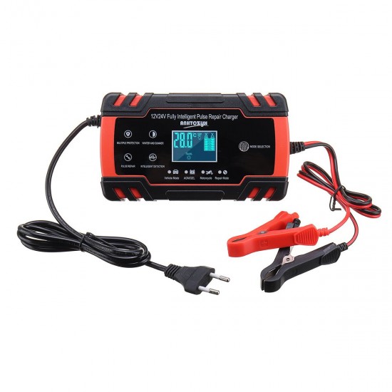 12/24V 8A/4A Multi-function Touch Screen Repair LCD Battery Charger For Car Motorcycle Lead Acid Battery Agm Gel Wet For Car/Motorcycle/Truck