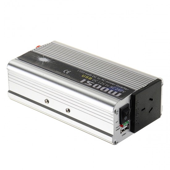 1500W Car Power Inverter Modified Sine Wave DC 12V/24V To AC 240V Converter With USB Output 1500W Car Power Inverter Modified Sine Wave DC 12V/24V To AC 240V Converter With USB Output