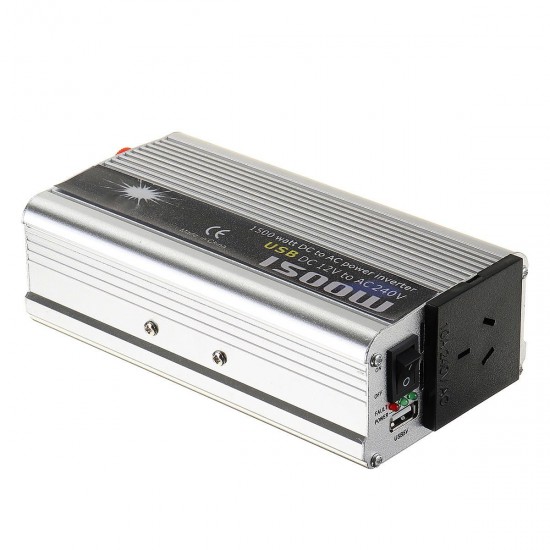 1500W Car Power Inverter Modified Sine Wave DC 12V/24V To AC 240V Converter With USB Output