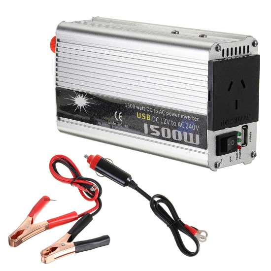 1500W Car Power Inverter Modified Sine Wave DC 12V/24V To AC 240V Converter With USB Output 1500W Car Power Inverter Modified Sine Wave DC 12V/24V To AC 240V Converter With USB Output