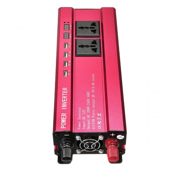 2000W Car Solar Power Inverter DC 12V to AC 200-240V Sine Wave USB Converter