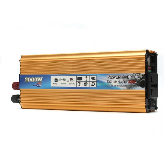 2000W Portable Car Modified Sine Wave Power Inverter Converter DC 24V To AC 220V 2000W Portable Car Modified Sine Wave Power Inverter Converter DC 24V To AC 220V