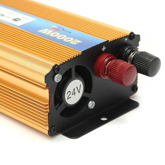 2000W Portable Car Modified Sine Wave Power Inverter Converter DC 24V To AC 220V 2000W Portable Car Modified Sine Wave Power Inverter Converter DC 24V To AC 220V
