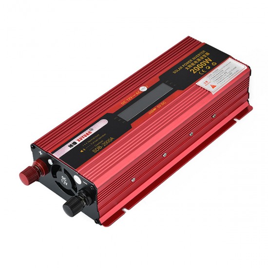 2000W Solar Power Inverter 12V to 110V Car Inverter with LCD Screen