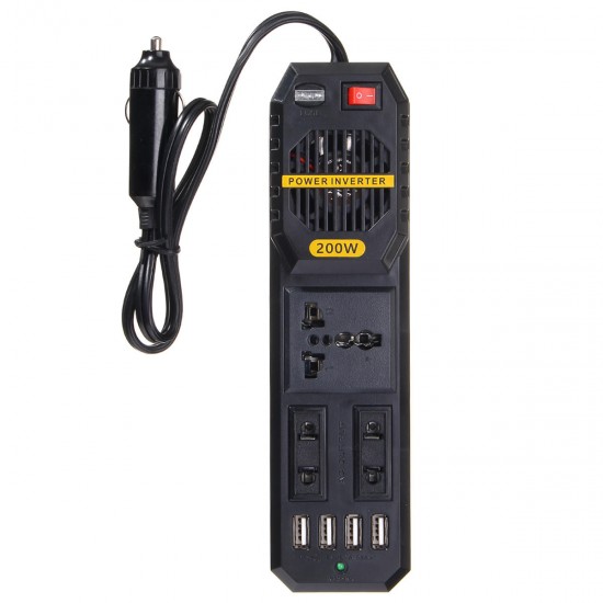 200W Car Power Inverter DC 12V to AC 220V With 4 USB Port Cigarette lighter