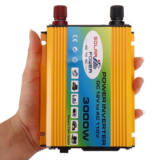 3000W Car Power Inverter Modified Sine Wave DC 12V To AC 110V 60Hz Converter Mufti-Protection with Dual USB Ports