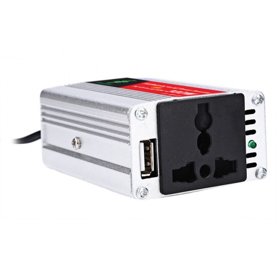 300W Car Power Inverter DC 12V to AC 220V with USB Display Car Converter Inverters with Battery Clip Suitable for Solar Household Appliances Outdoors