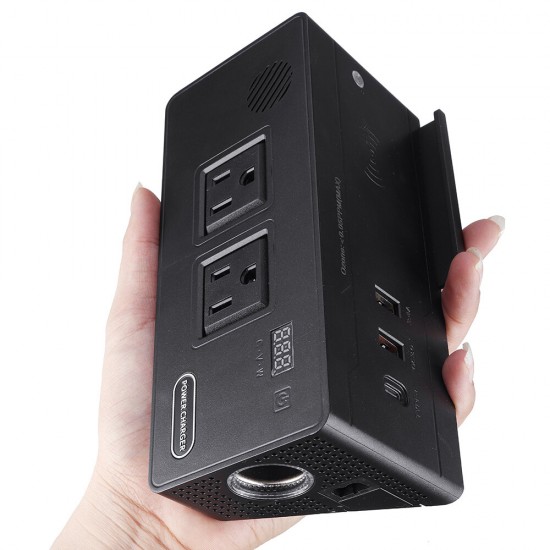 400W Car Power Inverter DC 12V 24V To AC 220V 110V Modifined Sine Wave Converter Type-C USB Wireless Charger QC3.0 Fast Charging Voice Reminder Ozone Sterilization Anion Air Purifier