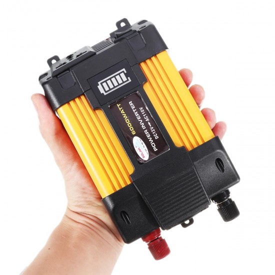 6000W Peak Power Inverter 12V-220V/110V Modified Sine Wave Car Converter with LED Screen Dual USB 8 Safety Protection