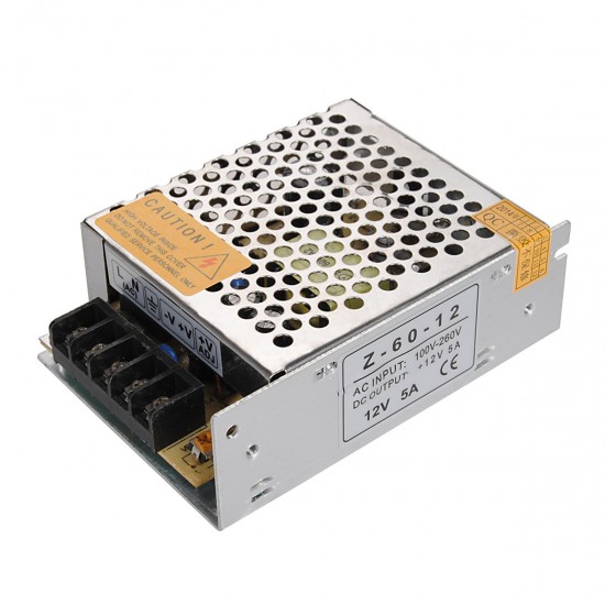 AC 110V/240V to DC 12V 5A 60W Switching Power Supply SMPS Transformer for LED Strip Light