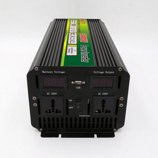 3000W MAX6000W Peak 12V/24V to 220V Modified Sine Wave Power Inverter for Solar/Wind with LCD Display