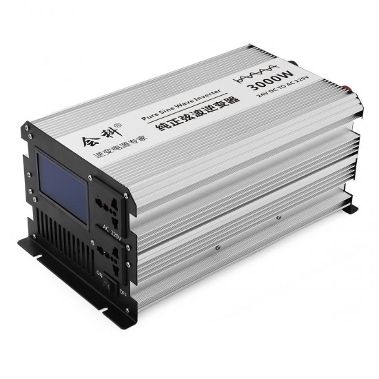 DC 12V 24V 48V 1500W Peak 3000W Large Size Liquid Crystal Display Pure Sine Wave Car Power Inverter