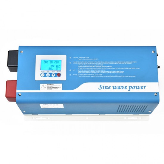 DC 24V 48V 60V 72V to AC 220V 4000W Continuous 8000W Peak Outdoor Pure Sine Wave Solar Power Frequency Home School Car Industry Inverter