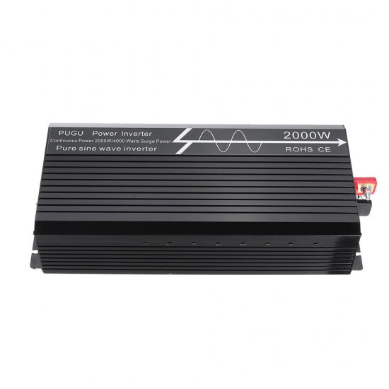 2000W Car Power Inverter DC 12/24V to AC 110/220V Pure Sine Wave Converter with LED Screen 2000W Car Power Inverter DC 12/24V to AC 110/220V Pure Sine Wave Converter with LED Screen