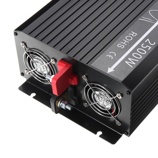 2500W Car Power Inverter DC 12/24V to AC 110/220V Pure Sine Wave Converter with Remote Control External LED Screen