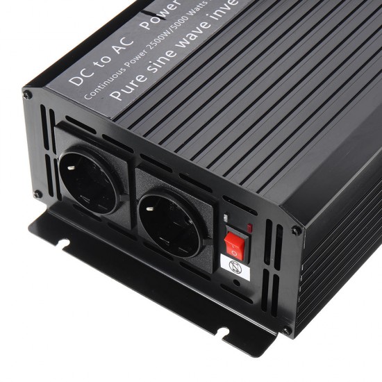 2500W Car Power Inverter DC 12/24V to AC 110/220V Pure Sine Wave Converter with Remote Control External LED Screen