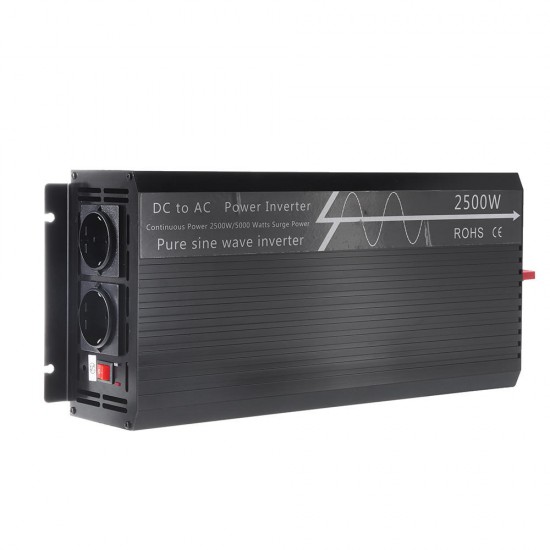 2500W Car Power Inverter DC 12/24V to AC 110/220V Pure Sine Wave Converter with Remote Control External LED Screen 2500W Car Power Inverter DC 12/24V to AC 110/220V Pure Sine Wave Converter with Remote Control External LED Screen