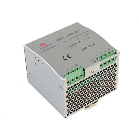 Three Phase Industrial Din Rail Switching Power Supply Driver AC 380V To DC 12/24V 240W Single Output