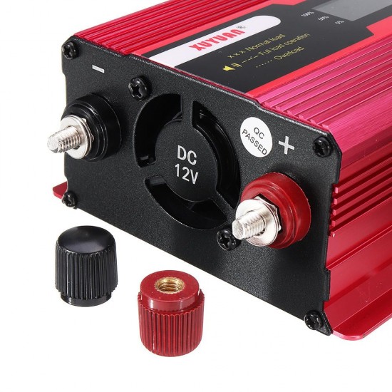 4000W Solar Power Inverter DC 12/24V to AC 110/220V Modified Sine Wave Converter with LCD Screen for Car Home