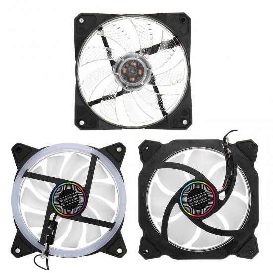 120mm LED Cooling Fan RGB DC 12V 3Pin Brushless Cooler For DIY Computer Case PC CPU