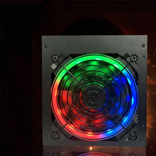 500W 12CM RGB Color Computer Case Power Supply ATX 12V PC Computer Power Supply 110~240V for Desktop Gaming