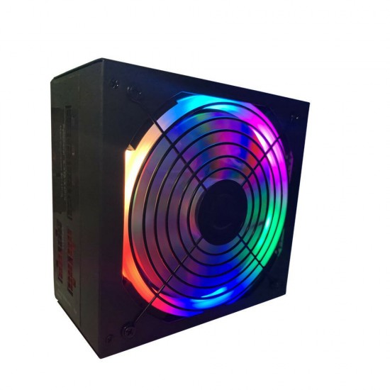 600W RGB PC Power Supply Multicolor Fan 8 Pin ATX 12V Energy Saving Mute Computer Power Supply Desktop Gaming Power