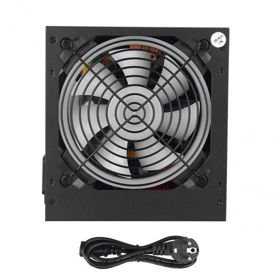 650W PC Power Supply Unit Quiet 12cm RGB Fan 20 & 4Pin ATX 4 SATA Ports Computer Power Supply Module Black 650W PC Power Supply Unit Quiet 12cm RGB Fan 20 & 4Pin ATX 4 SATA Ports Computer Power Supply Module Black