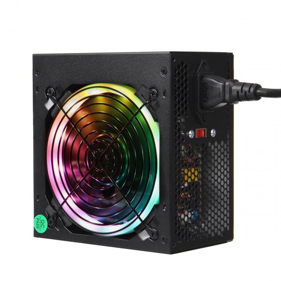 700W PC Power Supply Computer Gaming 24 Pin PCI ATX SATA LED Cooling Fan