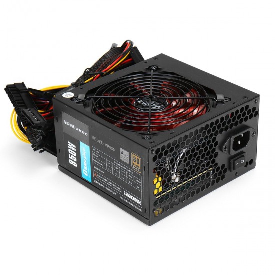 850W PC Power Supply 12CM Silent Fan ATX Computer 220V SATA 8Pin+2x6Pin Black