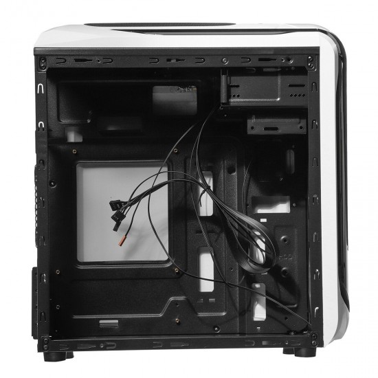 Black Desktop Computer Case Double USB 3.0/2.0 Interface Transparent Side Panel ATX Host Game PC Tower Case