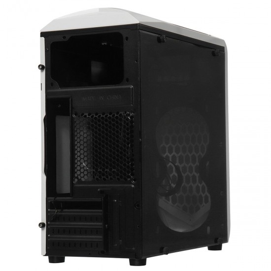 Black Desktop Computer Case Double USB 3.0/2.0 Interface Transparent Side Panel ATX Host Game PC Tower Case