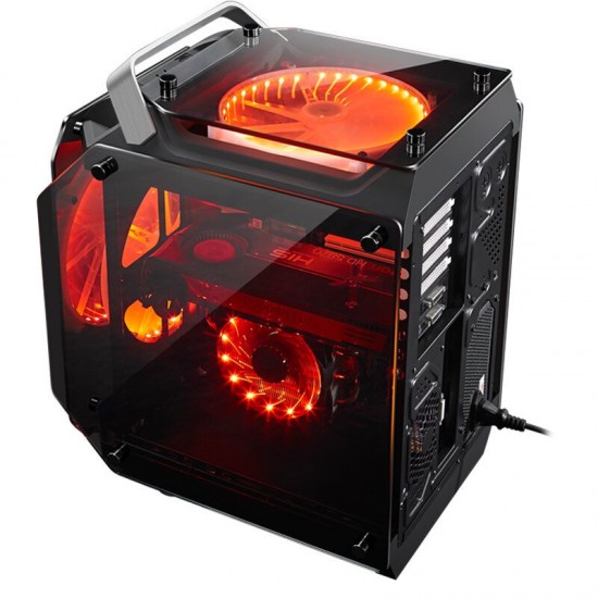 Gorilla Tempered Glass ATX Computer Gaming Case Water Cool Air Cool PC Case with Two 200mm Cooling Fan