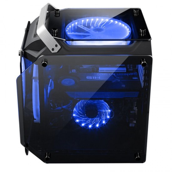 Gorilla Tempered Glass ATX Computer Gaming Case Water Cool Air Cool PC Case with Two 200mm Cooling Fan