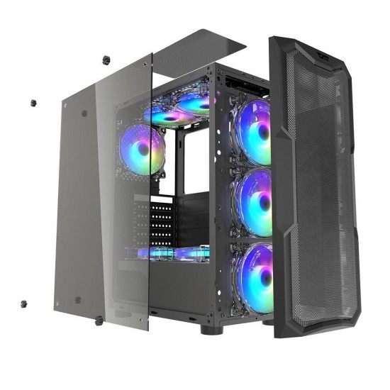 Mesh Gaming Computer Case Chassis ATX/M-ATX/ITX Acrylic panel