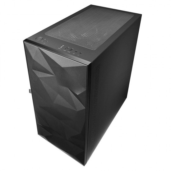 DLM21 Gaming Computer Case ATX/M-ATX/ITX Supported Tempered Glass Door Opening Air Inlet Black