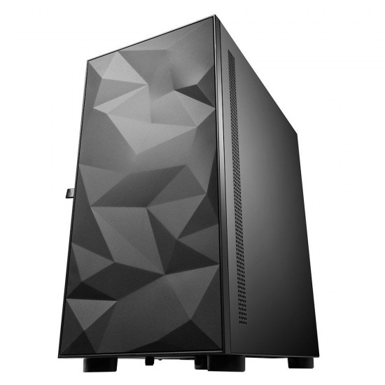 DLM21 Gaming Computer Case ATX/M-ATX/ITX Supported Tempered Glass Door Opening Air Inlet Black