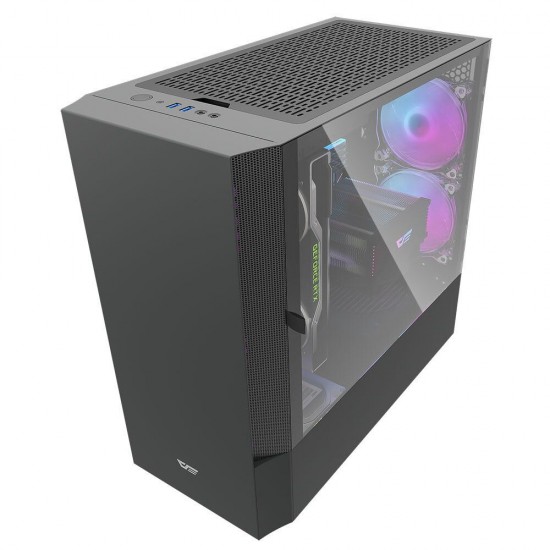 DLV22 Gaming Computer Case ATX/M-ATX/ITX Supported Rightside Door Opening Dust Proof Net Black